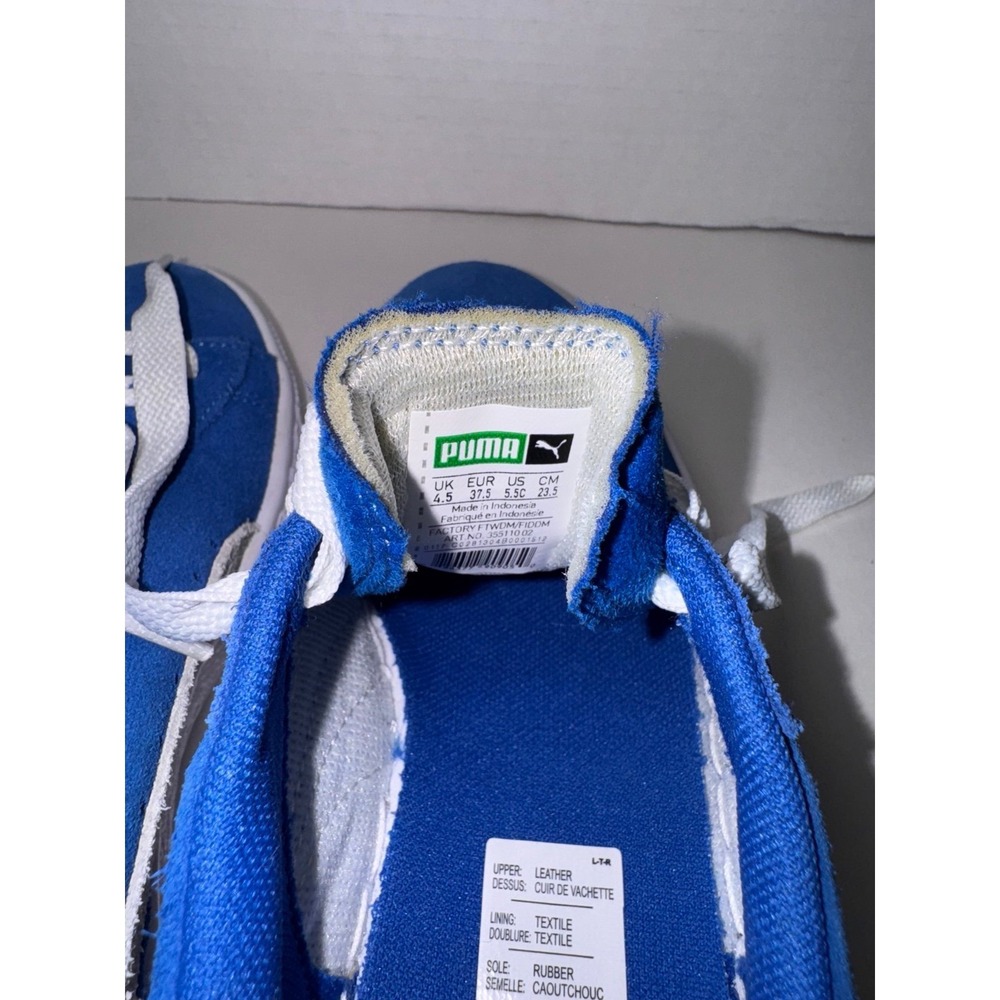 Puma‎ Boys Suede Blue & White Sneakers - Size 5.5C Like New - Picture 10 of 10